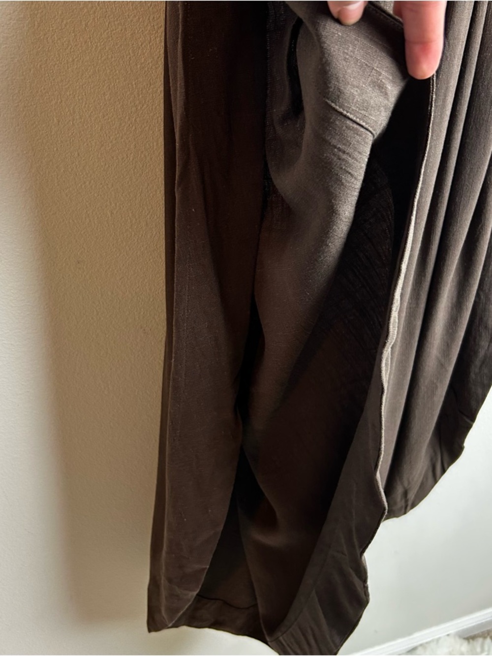 NWT Tarse Linen blend wide leg split skirt pants loose palazzo pants brown S - Picture 9 of 12